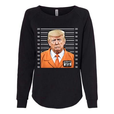 Funny Trump 2024 Prisoner Mugshot Womens California Wash Sweatshirt