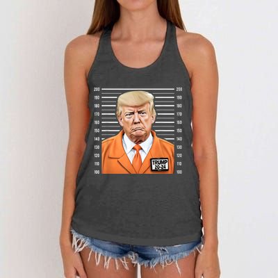 Funny Trump 2024 Prisoner Mugshot Women's Knotted Racerback Tank