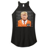 Funny Trump 2024 Prisoner Mugshot Women's Perfect Tri Rocker Tank