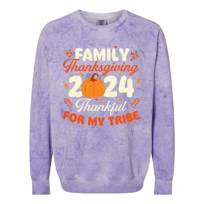 Family Thanksgiving 2024 Thanksgiving Day Fall Holiday Colorblast Crewneck Sweatshirt