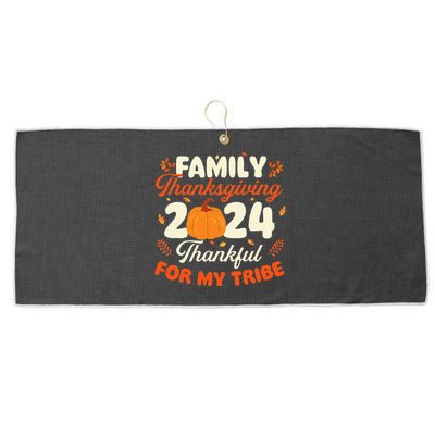 Family Thanksgiving 2024 Thanksgiving Day Fall Holiday Large Microfiber Waffle Golf Towel