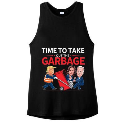 Funny Trump 2025 Time To Take Out Garbage Harris Biden Ladies PosiCharge Tri-Blend Wicking Tank