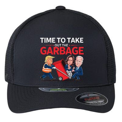 Funny Trump 2025 Time To Take Out Garbage Harris Biden Flexfit Unipanel Trucker Cap