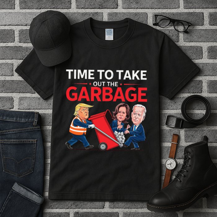 Funny Trump 2025 Time To Take Out Garbage Harris Biden Tall T-Shirt