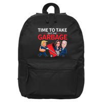 Funny Trump 2025 Time To Take Out Garbage Harris Biden 16 in Basic Backpack