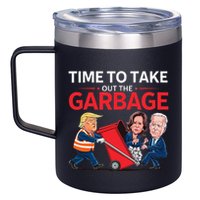 Funny Trump 2025 Time To Take Out Garbage Harris Biden 12oz Stainless Steel Coffee Mug