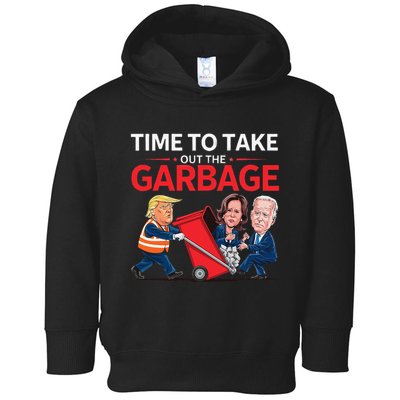 Funny Trump 2025 Time To Take Out Garbage Harris Biden Toddler Hoodie