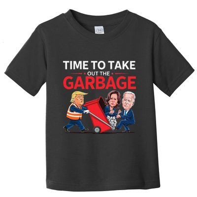 Funny Trump 2025 Time To Take Out Garbage Harris Biden Toddler T-Shirt