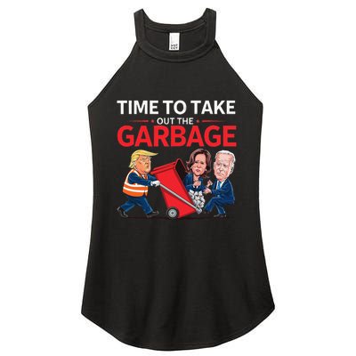 Funny Trump 2025 Time To Take Out Garbage Harris Biden Women's Perfect Tri Rocker Tank