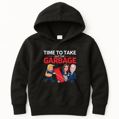 Funny Trump 2025 Time To Take Out Garbage Harris Biden Kids Hoodie