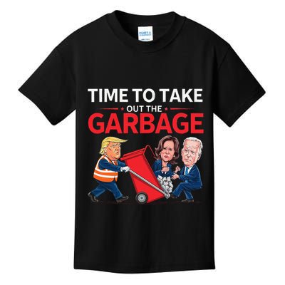 Funny Trump 2025 Time To Take Out Garbage Harris Biden Kids T-Shirt