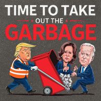Funny Trump 2025 Time To Take Out Garbage Harris Biden Cotton Canvas Backpack