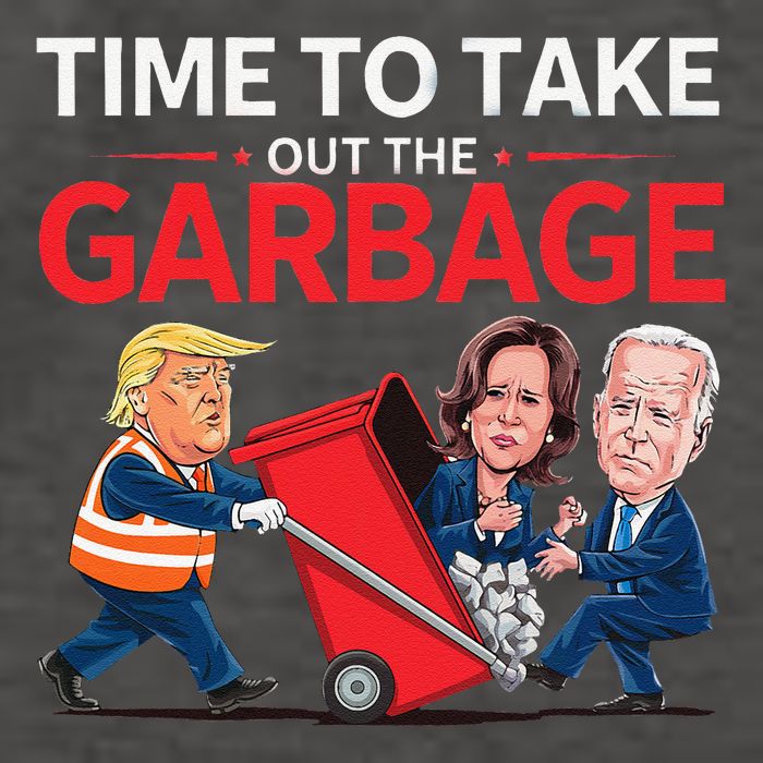 Funny Trump 2025 Time To Take Out Garbage Harris Biden Vector Backpack