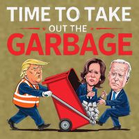 Funny Trump 2025 Time To Take Out Garbage Harris Biden Garment-Dyed Women's Muscle Tee
