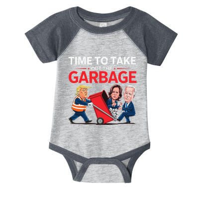 Funny Trump 2025 Time To Take Out Garbage Harris Biden Infant Baby Jersey Bodysuit