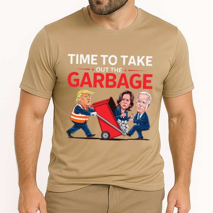 Funny Trump 2025 Time To Take Out Garbage Harris Biden Cooling Performance Crew T-Shirt