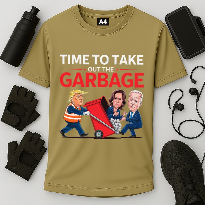 Funny Trump 2025 Time To Take Out Garbage Harris Biden Cooling Performance Crew T-Shirt