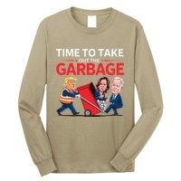 Funny Trump 2025 Time To Take Out Garbage Harris Biden Long Sleeve Shirt