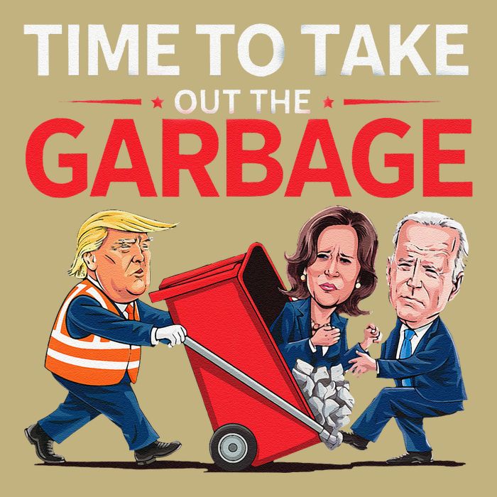 Funny Trump 2025 Time To Take Out Garbage Harris Biden Long Sleeve Shirt