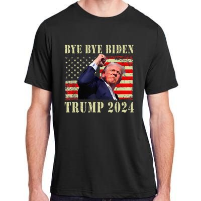 Funny Trump 2024 Bye Bye Biden Dropped Out Election 2024 Adult ChromaSoft Performance T-Shirt