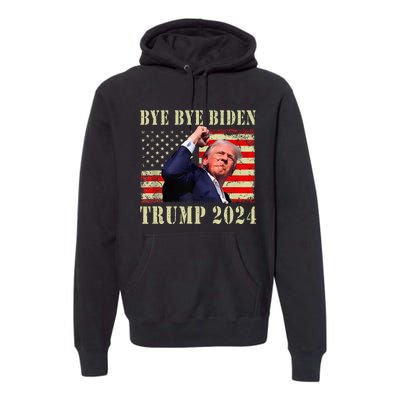 Funny Trump 2024 Bye Bye Biden Dropped Out Election 2024 Premium Hoodie