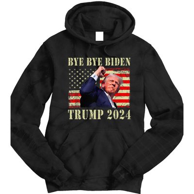 Funny Trump 2024 Bye Bye Biden Dropped Out Election 2024 Tie Dye Hoodie