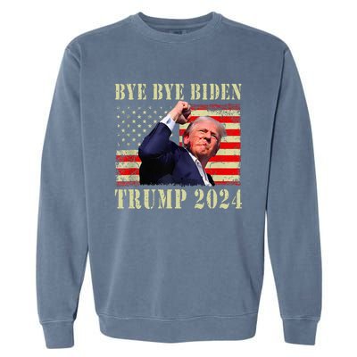 Funny Trump 2024 Bye Bye Biden Dropped Out Election 2024 Garment-Dyed Sweatshirt