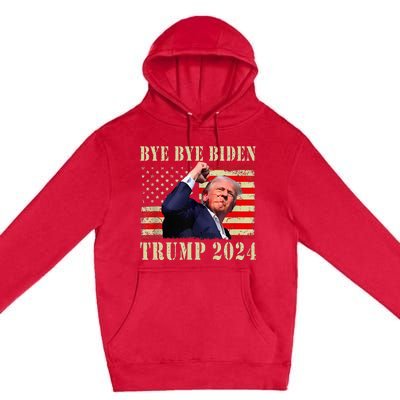 Funny Trump 2024 Bye Bye Biden Dropped Out Election 2024 Premium Pullover Hoodie