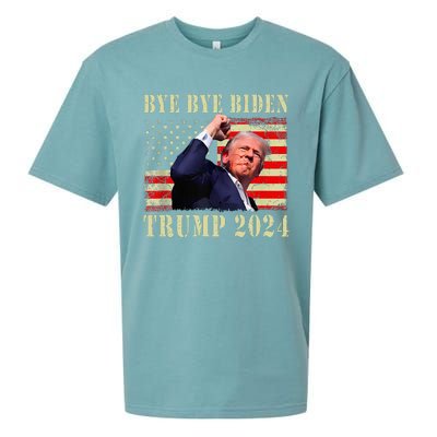 Funny Trump 2024 Bye Bye Biden Dropped Out Election 2024 Sueded Cloud Jersey T-Shirt