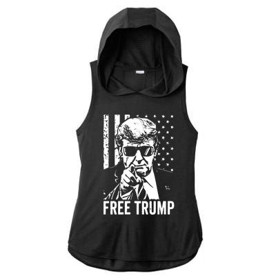 Free Trump 2024 Ladies PosiCharge Tri-Blend Wicking Draft Hoodie Tank