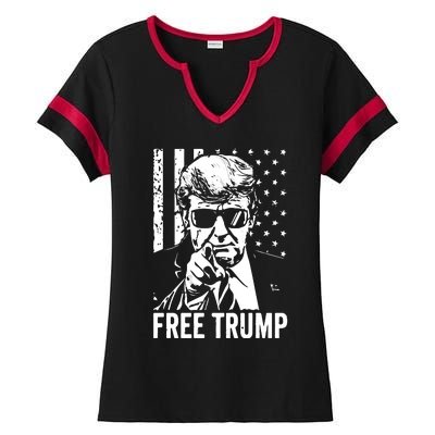 Free Trump 2024 Ladies Halftime Notch Neck Tee