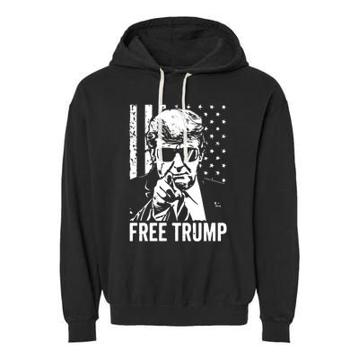 Free Trump 2024 Garment-Dyed Fleece Hoodie