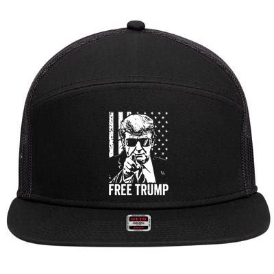 Free Trump 2024 7 Panel Mesh Trucker Snapback Hat