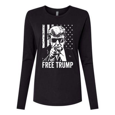 Free Trump 2024 Womens Cotton Relaxed Long Sleeve T-Shirt