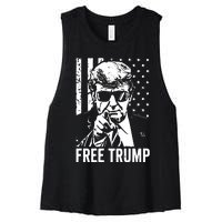 Free Trump 2024 Women's Racerback Cropped Tank