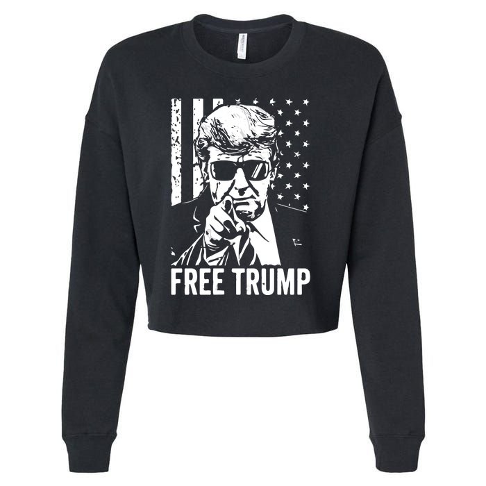 Free Trump 2024 Cropped Pullover Crew