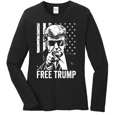 Free Trump 2024 Ladies Long Sleeve Shirt