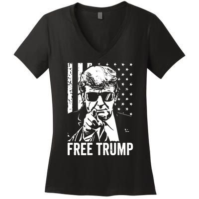 Free Trump 2024 Women's V-Neck T-Shirt