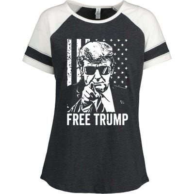 Free Trump 2024 Enza Ladies Jersey Colorblock Tee