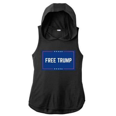 Free Trump 2024, Take America Ladies PosiCharge Tri-Blend Wicking Draft Hoodie Tank