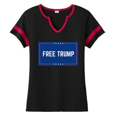 Free Trump 2024, Take America Ladies Halftime Notch Neck Tee