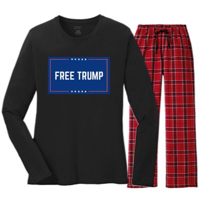 Free Trump 2024, Take America Women's Long Sleeve Flannel Pajama Set 