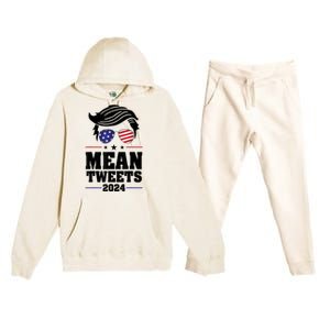 Funny Trump 2024 Mean Tweets 4th Of July Independence Day Premium Hooded Sweatsuit Set