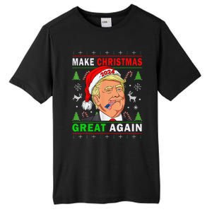 Funny Trump 2024 Make Christmas Great Again Ugly Tall Fusion ChromaSoft Performance T-Shirt