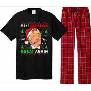 Funny Trump 2024 Make Christmas Great Again Ugly Pajama Set