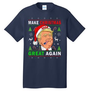 Funny Trump 2024 Make Christmas Great Again Ugly Tall T-Shirt