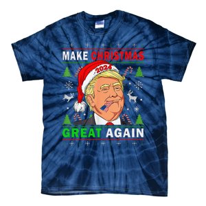 Funny Trump 2024 Make Christmas Great Again Ugly Tie-Dye T-Shirt