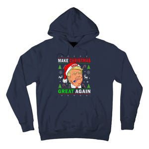 Funny Trump 2024 Make Christmas Great Again Ugly Tall Hoodie