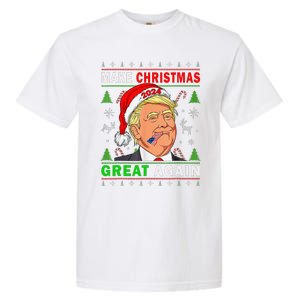 Funny Trump 2024 Make Christmas Great Again Ugly Garment-Dyed Heavyweight T-Shirt