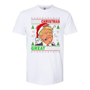 Funny Trump 2024 Make Christmas Great Again Ugly Softstyle CVC T-Shirt